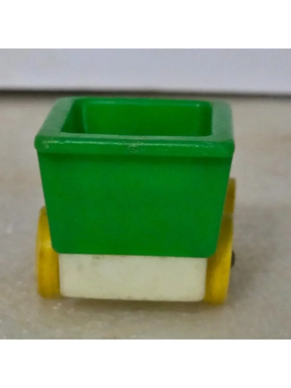 Fisher Price Little People Green Train Yellow Wheels Vintage 1970s Plastic 3